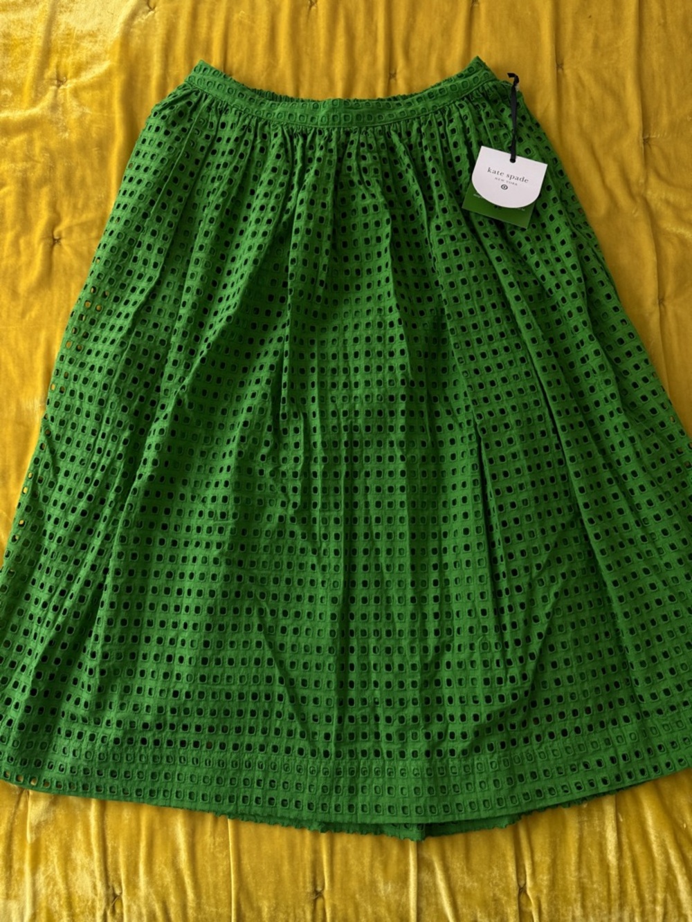 kate spade Bright Green Eyelet Circle Skirt